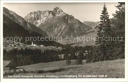 Kleinwalsertal Riezlern Hirschegg Mittelberg mit Widderstein Kat. Oesterreich