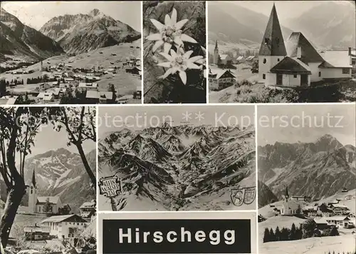 Hirschegg Kleinwalsertal Vorarlberg Panorama Edelweiss Kirche Kat. Mittelberg