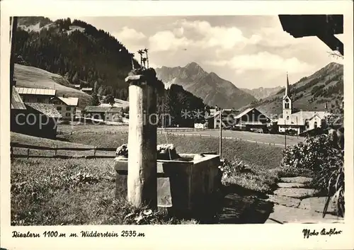 Riezlern Kleinwalsertal Vorarlberg mit Widderstein Brunnen Kat. Mittelberg