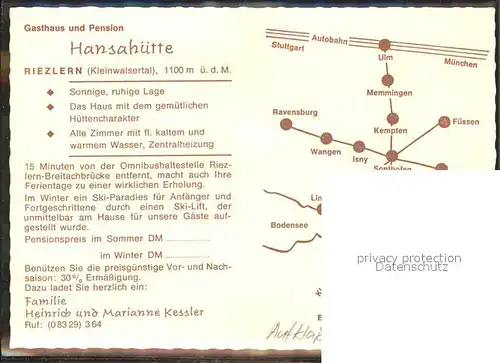 Riezlern Kleinwalsertal Vorarlberg Panorama Gasthaus Pension Hansahuette Teilansichten Aufklappkarte Kat. Mittelberg