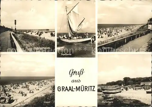 Graal-Mueritz Ostseebad Strand Segelboot Duenen / Seeheilbad Graal-Mueritz /Bad Doberan LKR