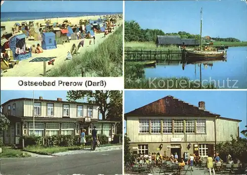 Prerow Ostseebad Strand Gartenterrasse Milchbar Bootssteg / Darss /Nordvorpommern LKR