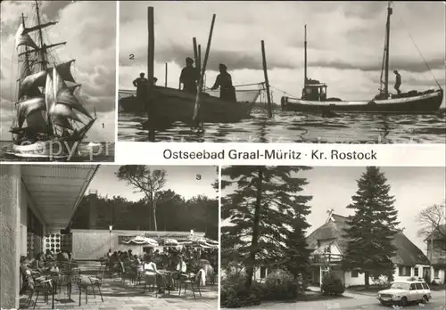 Graal-Mueritz Ostseebad Seegelschulschiff Wilhelm Pieck Bodden Fischerboote  / Seeheilbad Graal-Mueritz /Bad Doberan LKR