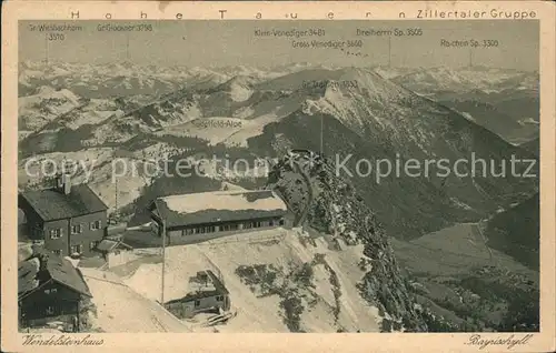 Wendelsteinhaus Schutzhuette Bayerische Voralpen Fernsicht Hohe Tauern Kupfertiefdruck Kat. Bayrischzell