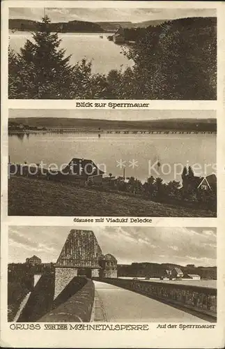 Moehnetalsperre Sperrmauer Stausee Viadukt Delecke Kat. Sundern (Sauerland)