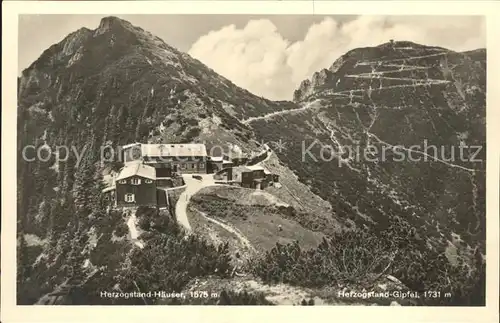 Herzogstandhaus mit Herzogstandgipfel Bayerische Alpen Kat. Kochel a.See