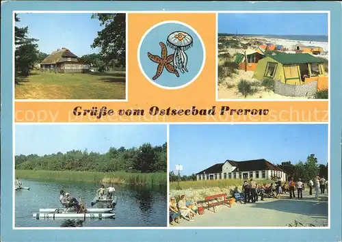 Prerow Ostseebad Rohrdachhaus Campingplatz Strand Wassertretboot Duenenhaus Qualle Seestern / Darss /Nordvorpommern LKR