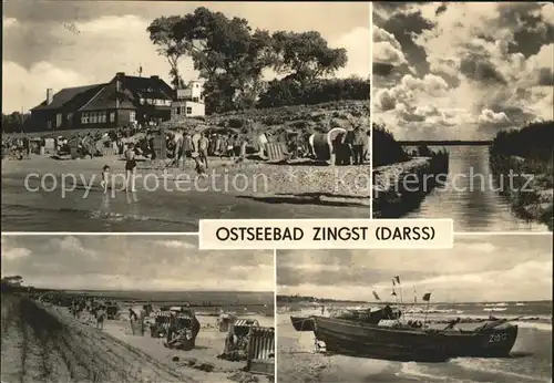 Zingst Ostseebad Badestrand Kleiner Bootshafen Fischerboot Abendstimmung / Zingst Darss /Nordvorpommern LKR