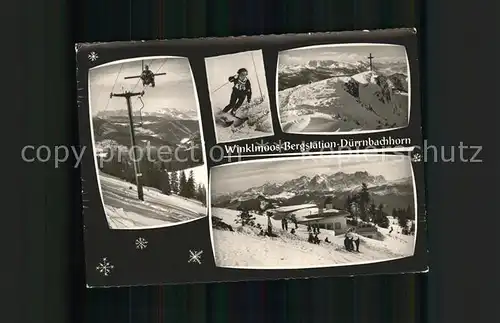 Winklmoos Winkelmoos Bergstation Duerrnbachhorn Skigebiet Slalom Sessellift Gipfelkreuz Wintersportplatz / Reit im Winkl /Traunstein LKR