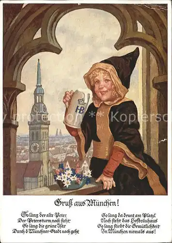 Muenchner Kindl Spruch HB Bier Kat. Muenchen