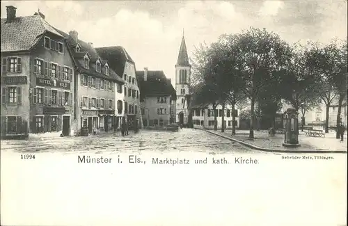 Muenster Elsass Marktplatz kath. Kirche Kat. Munster