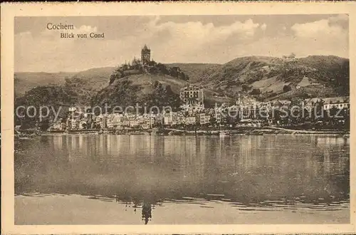 Cochem Mosel Blick von Cond Ortsansicht mit Burg Kat. Cochem