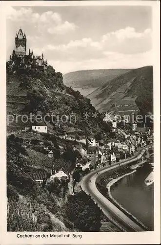 Cochem Mosel Teilansicht mit Burg Kat. Cochem