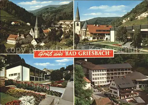 Bad Griesbach Schwarzwald Ortsansicht mit Kirche Kurhaus Mineral- und Moorbad / Bad Peterstal-Griesbach /Ortenaukreis LKR
