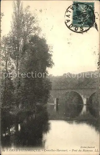 Croisilles Harcourt Pont du Hameau Stempel auf AK Kat. Thury Harcourt