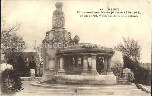 Nancy Lothringen Monument aux Morts Grande Guerre 1. Weltkrieg / Nancy /Arrond. de Nancy
