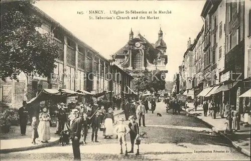 Nancy Lothringen Eglise Saint Sebastian et le Marche / Nancy /Arrond. de Nancy