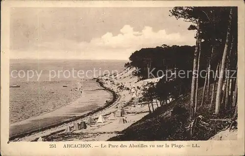 Arcachon Gironde Strand Parc des Abatilles vu sur la Plage Kat. Arcachon