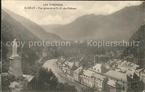 Pyrenees Region St Beat Vue generale Chateau Kat. Lourdes