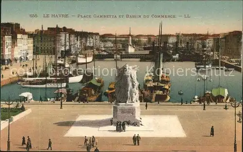 Le Havre Place Gambetta et Bassin du Commerce Kat. Le Havre