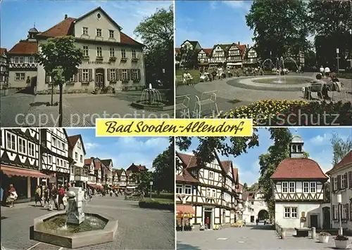 Allendorf Bad Sooden Kurverwaltung Park Marktplatz Brunnen Fachwerkhaeuser Kat. Bad Soden am Taunus