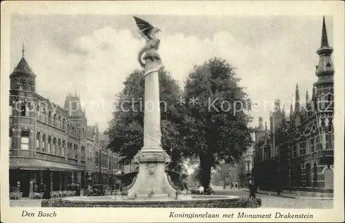 Den Bosch Koninginnelaan met Monument Drakenstein