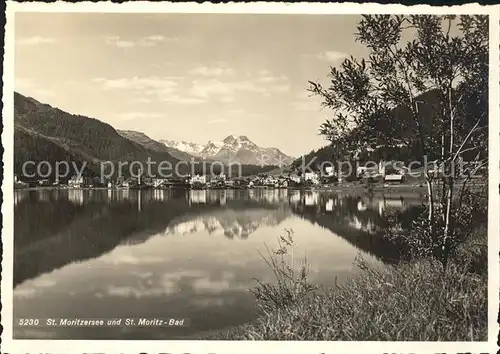 St Moritz GR St Moritzersee und St Moritz Bad Alpenpanorama Kat. St Moritz