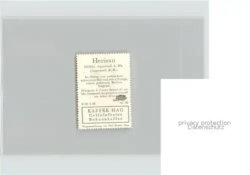 Herisau AR Briefmarke Wappen Kaffee Hag Kat. Herisau