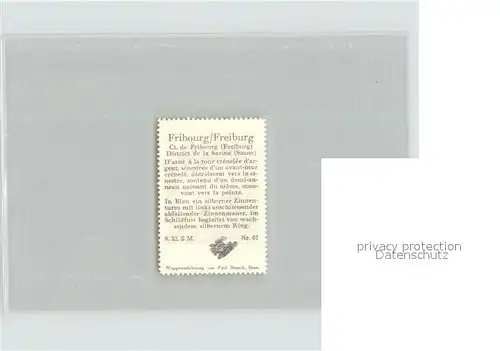 Fribourg FR Briefmarke Wappen Kat. Fribourg FR