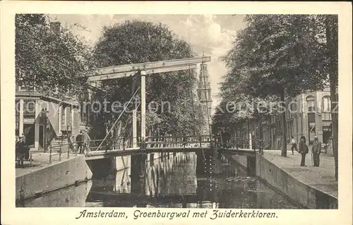 Amsterdam Niederlande Groenburgwal met Zuiderkerktoren Kat. Amsterdam