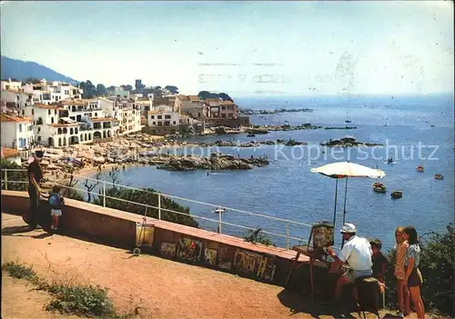 Calella Strassenmaler Panorama Strand Kat. Barcelona Spanien