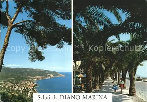 Diano Marina Panorama Il golfo Passeggiata delle Palme Kat. Italien