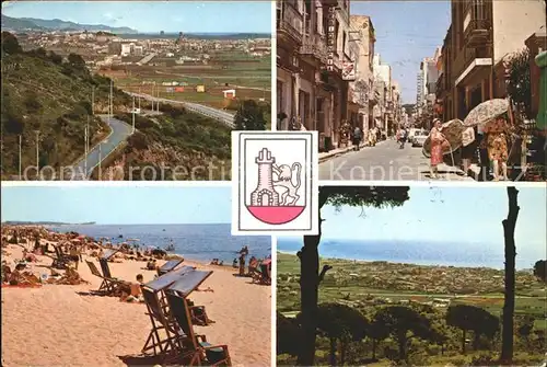 Malgrat de Mar Teilansichten Strand Costa Dorada Wappen Kat. Malgrat de Mar