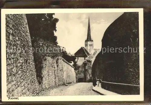 Reval Stadtmauer Kirchturm Kat. Estland