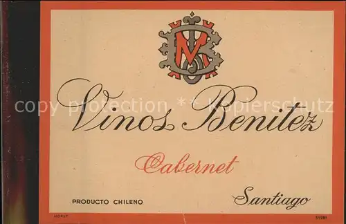 Santiago de Chile Vinos Benitez Cabernet Kat. Chile