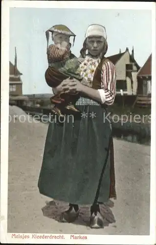 Marken Niederlande Meisjes Kleederdracht Trachten Kat. Niederlande