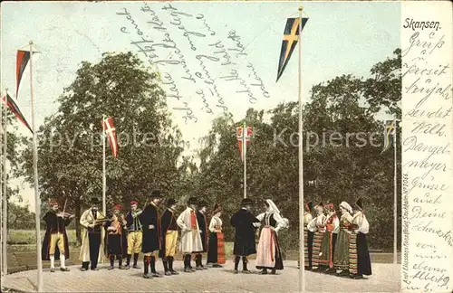 Skansen Stockholm Volklore Tanz Trachten Kat. Stockholm