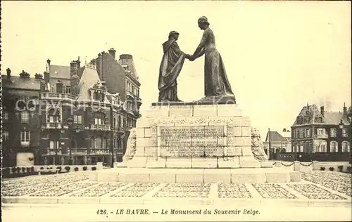 Le Havre Monument du Souvenir Belge Statue Kat. Le Havre