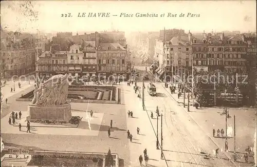 Le Havre Place Gambetta et Rue de Paris Monument Kat. Le Havre