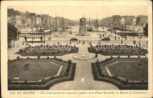 Le Havre Nouveaux Jardins de la Place Gambetta Bassin de Commerce Kat. Le Havre