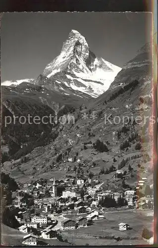 Zermatt VS Panorama mit Matterhorn Walliser Alpen Kat. Zermatt