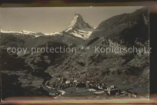 Zermatt VS Panorama mit Matterhorn Walliser Alpen Kat. Zermatt