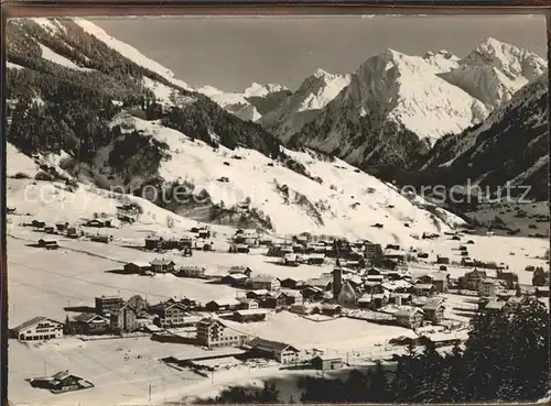 Klosters GR Panorama mit Silvrettagruppe Kat. Klosters