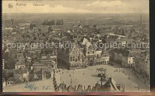 Malines Mechelen Flandre Panorama Platz Denkmal Kat. Mechelen