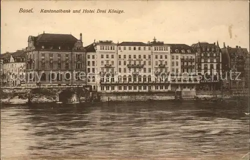 Basel BS Kantonalbank und Hotel Drei Koenige Kat. Basel