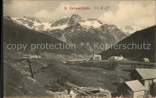 St Gertraud Sulden Panorama Suldental mit Alpen