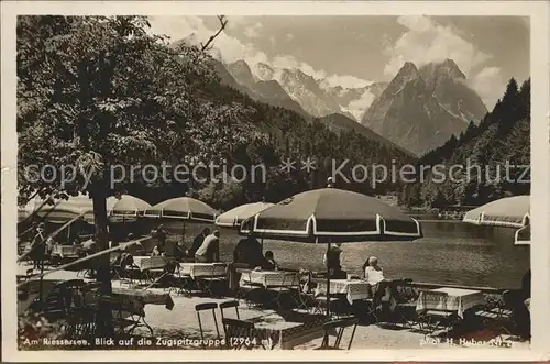 Riessersee Zugspitzgruppe Foto H. Huber Nr. 28 Kat. Garmisch Partenkirchen