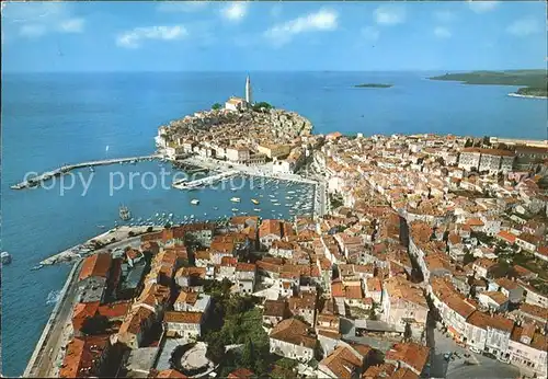 Rovinj Istrien Panorama Hafen Fliegeraufnahme