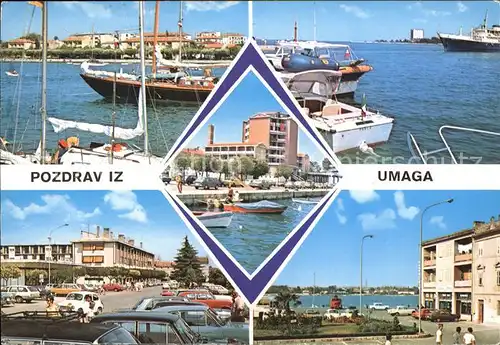 Umag Umago Istrien Hafen Boote Strassenpartie Kat. Kroatien