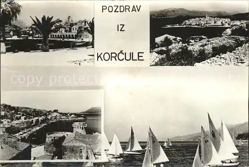 Korcula Teilansichten Segelregatta Kat. Jugoslawien (ex)